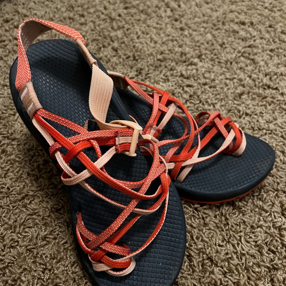 Chaco Triple Strap Toe Loop in Coral